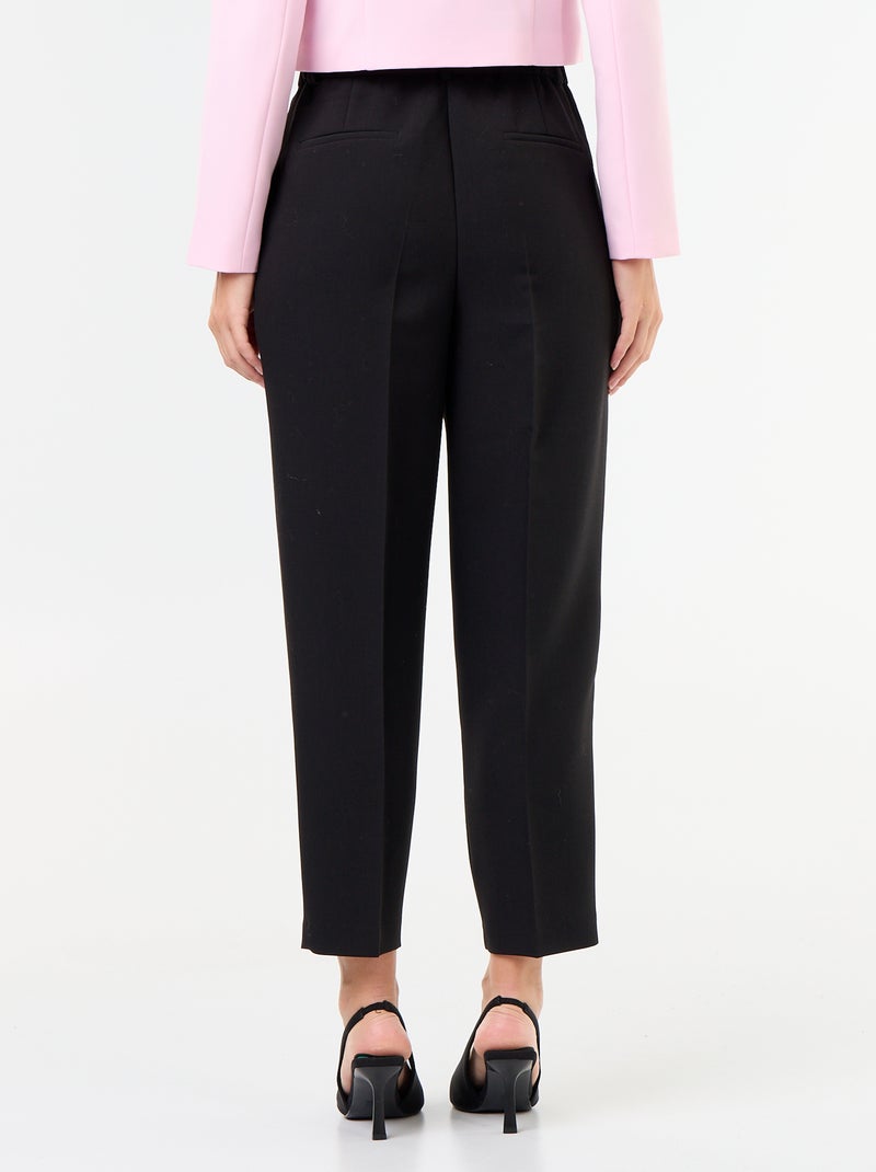 Pantalon coupe carotte taille haute Noir - Kiabi