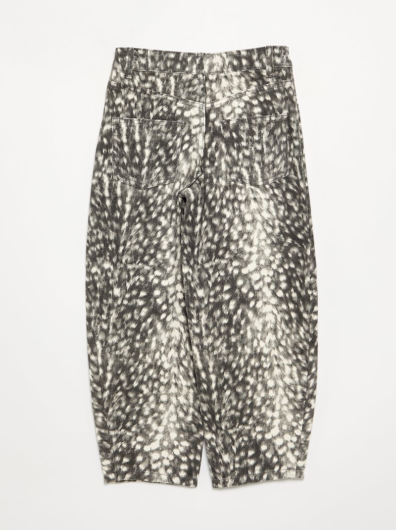 Pantalon coupe droite à motif Gris - Kiabi