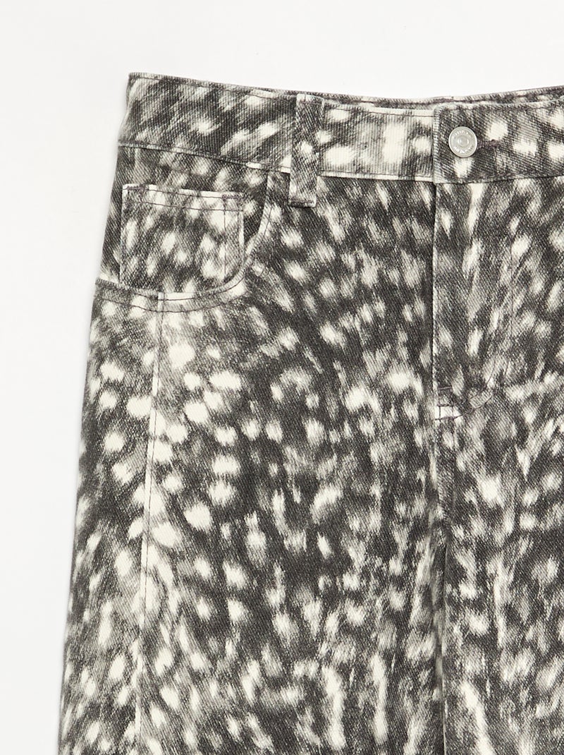 Pantalon coupe droite à motif Gris - Kiabi