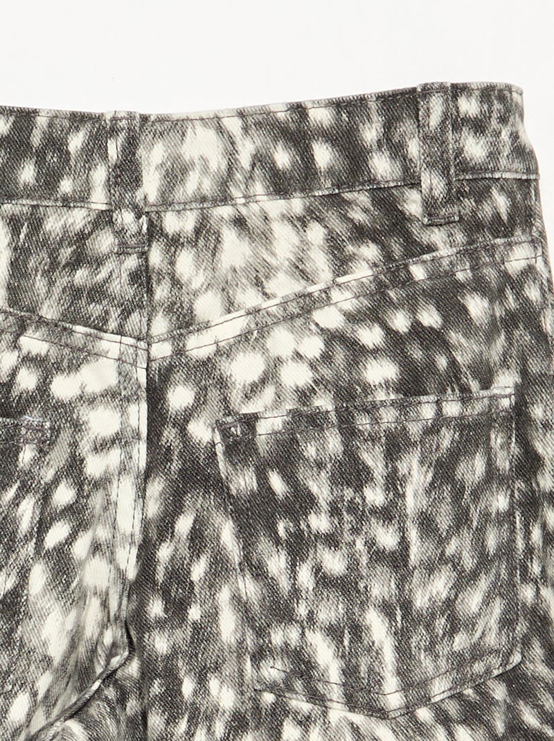 Pantalon coupe droite à motif Gris - Kiabi