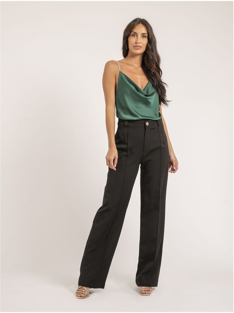 Pantalon coupe droite elsy Noir - Kiabi