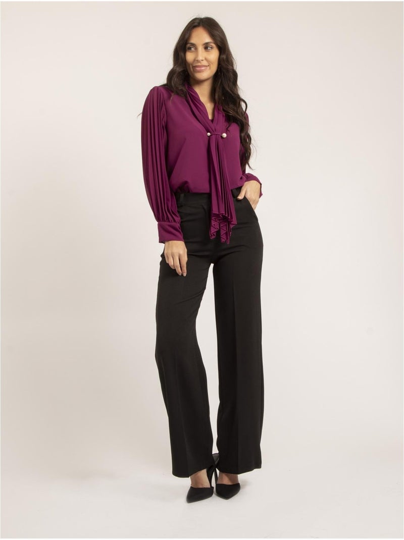 Pantalon coupe droite emeline Noir - Kiabi