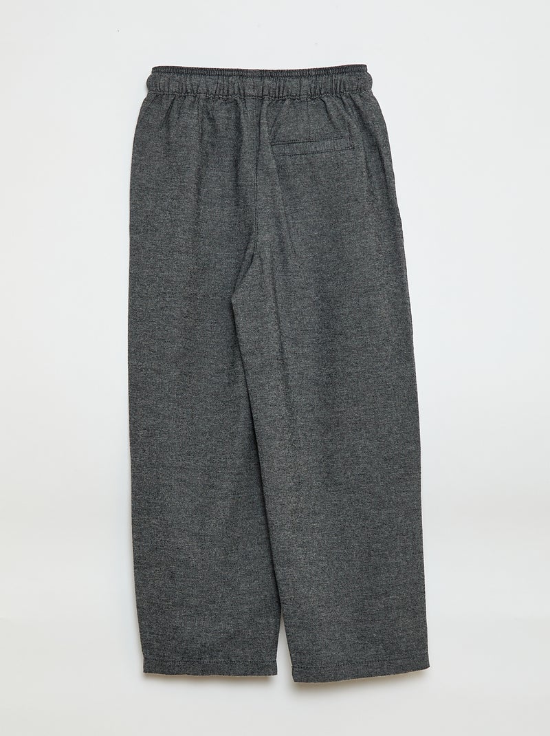 Pantalon coupe jogger en flanelle Gris - Kiabi