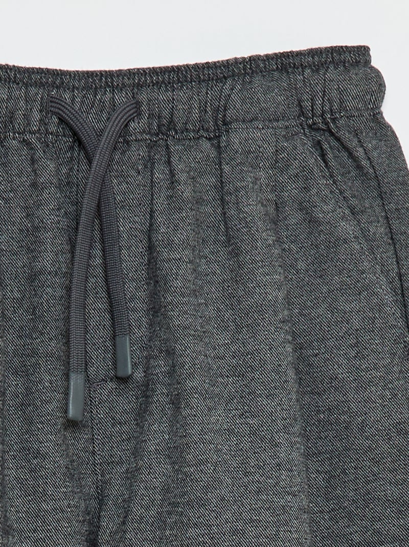 Pantalon coupe jogger en flanelle Gris - Kiabi