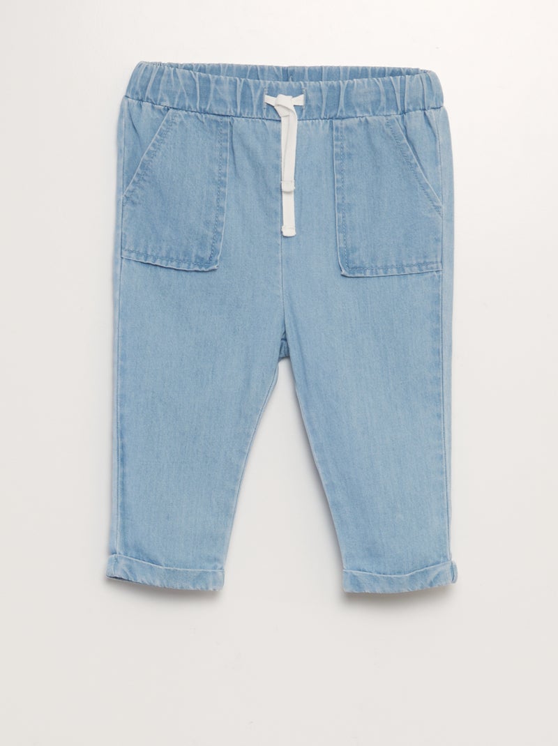 Pantalon coupe jogging en denim Denim - Kiabi