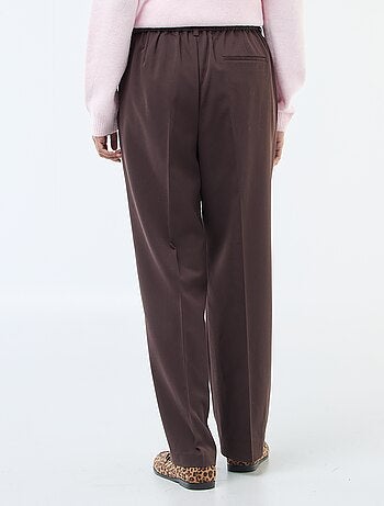 Pantalon coupe large à la taille élastiquée + liens à nouer