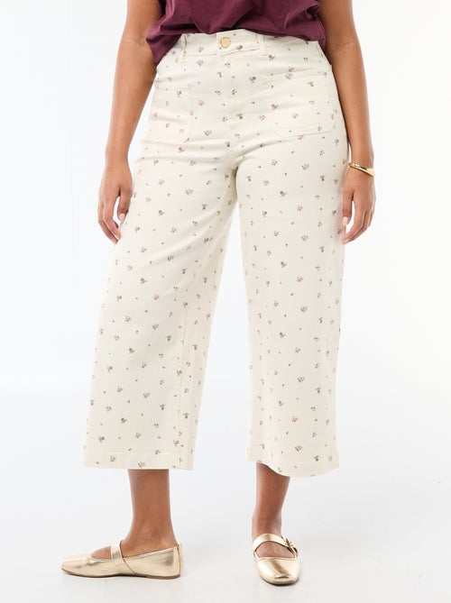 Pantalon coupe large / wide leg taille standard - Kiabi