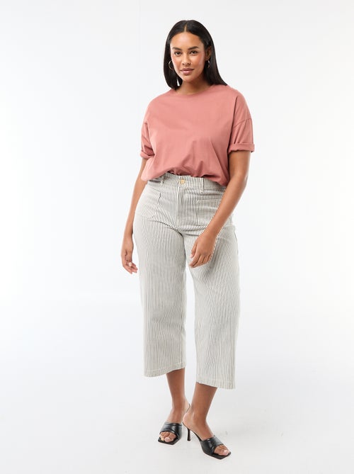Pantalon coupe large / wide leg taille standard - Kiabi