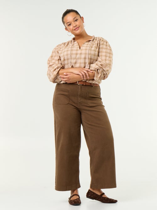Pantalon coupe large / wide leg taille standard - Kiabi