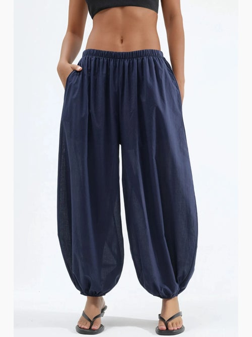 Pantalon crêpe à jambes larges busem - Kiabi