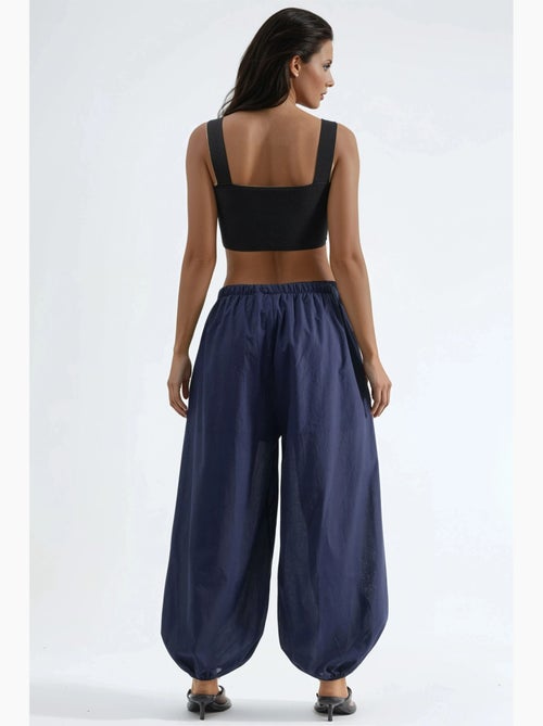 Pantalon crêpe à jambes larges busem - Kiabi