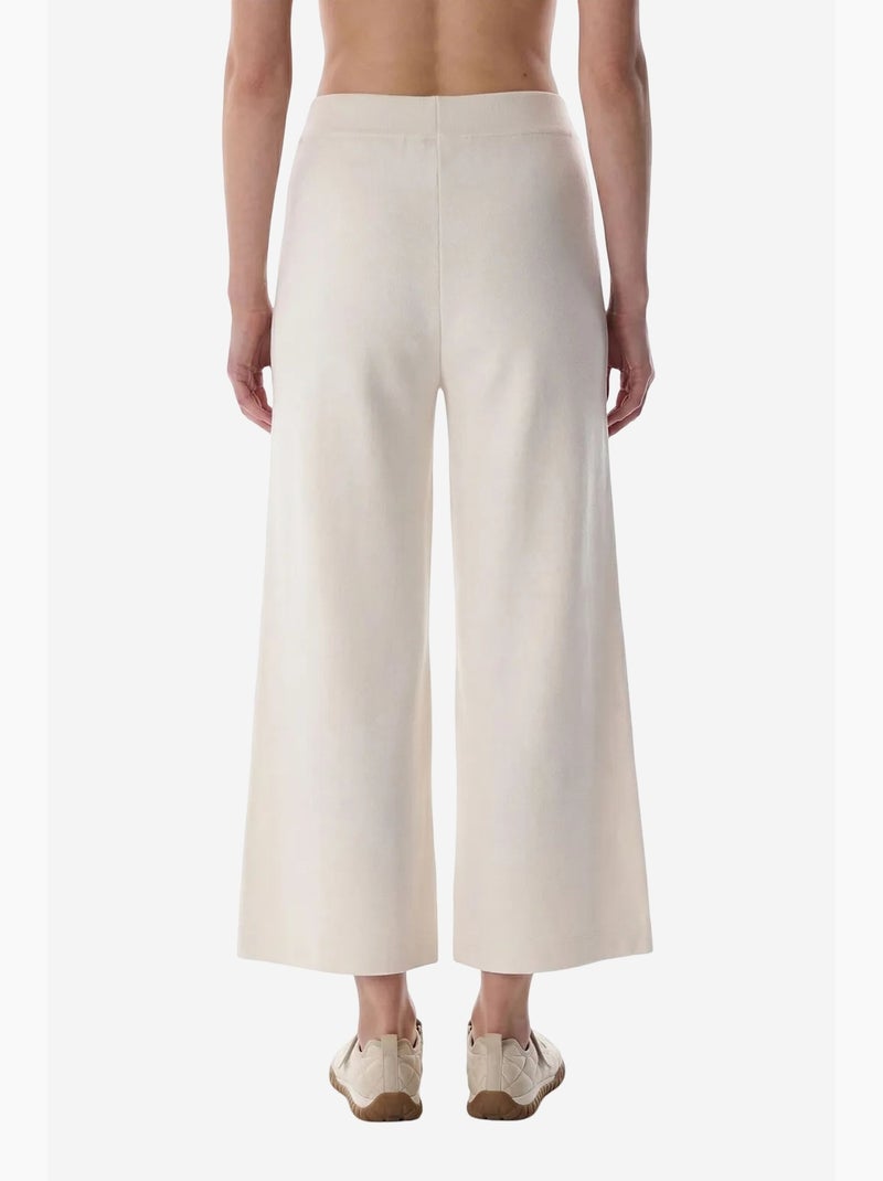 Pantalon crop en modal taille haute penti Blanc cassé - Kiabi