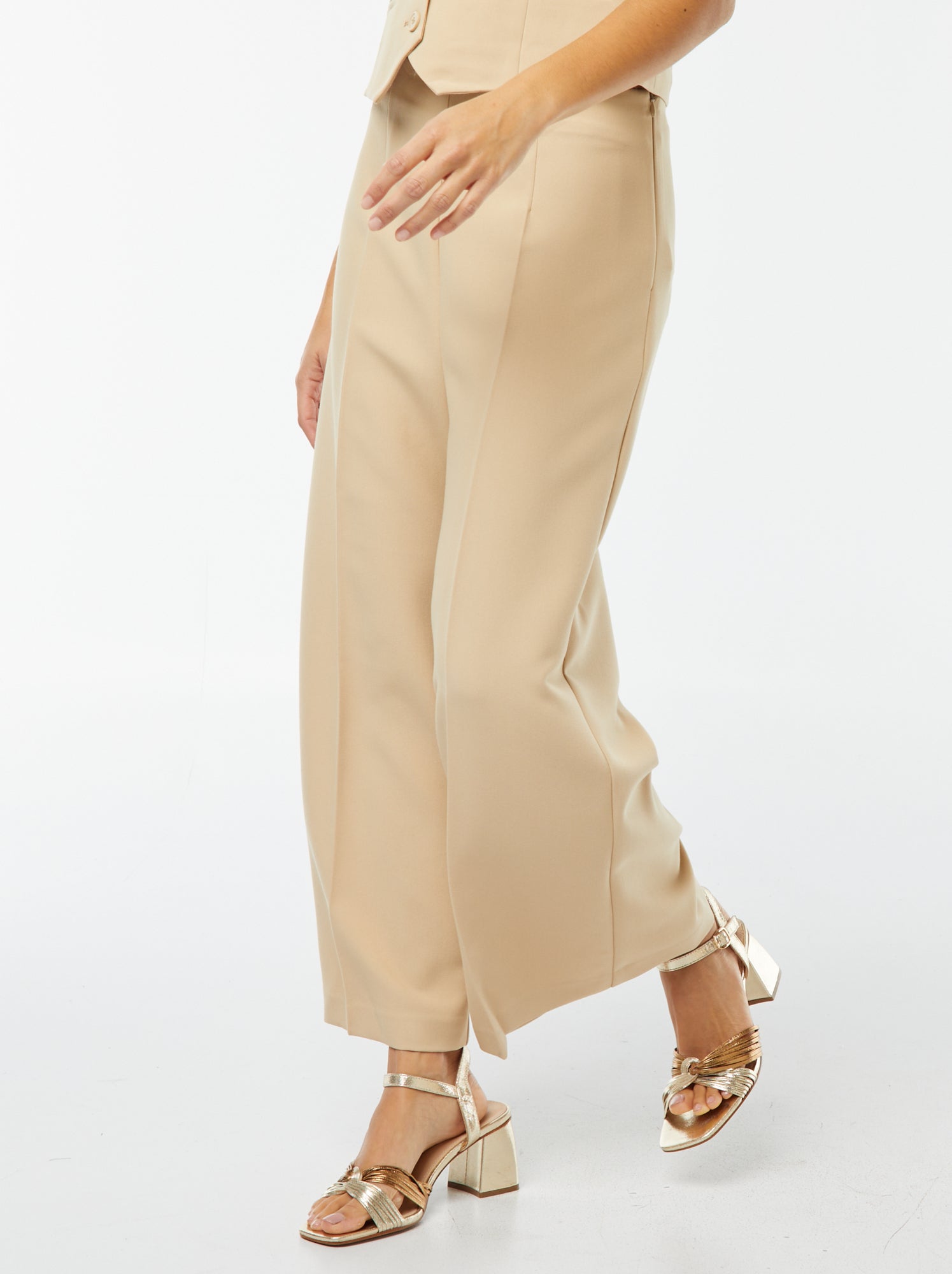Pantalon évasé Femme Kiabi - Taille 42 - Noir - Viscose/Polyamide - Occasion Très Bon état
