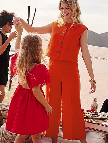 Pantalon cropped évasé