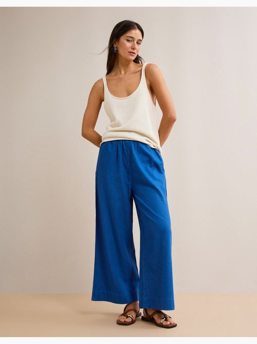 Pantalon culotte en lin mélangé, MO Fashion - Kiabi