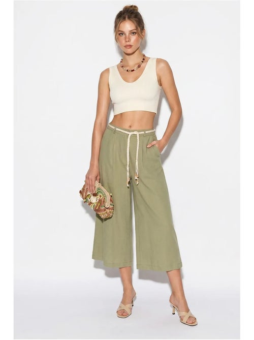 Pantalon culotte femme à taille élastique lucci - Kiabi Pantalon culotte femme à taille élastique lucci - Kiabi