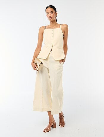 Pantalon culotte large femme