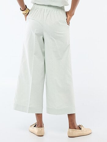 Pantalon culotte large en lin mélangé