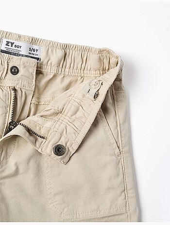 Pantalon de charpentier en sergé avec taille élastiquée