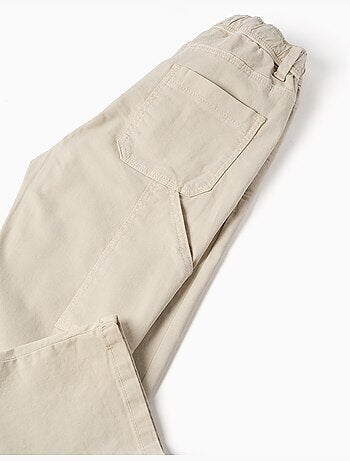Pantalon de charpentier en sergé avec taille élastiquée