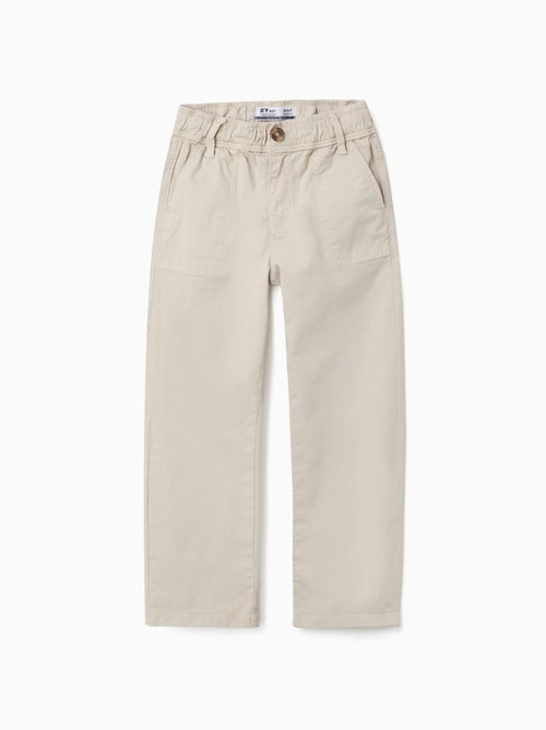 Pantalon de charpentier en sergé avec taille élastiquée - Kiabi