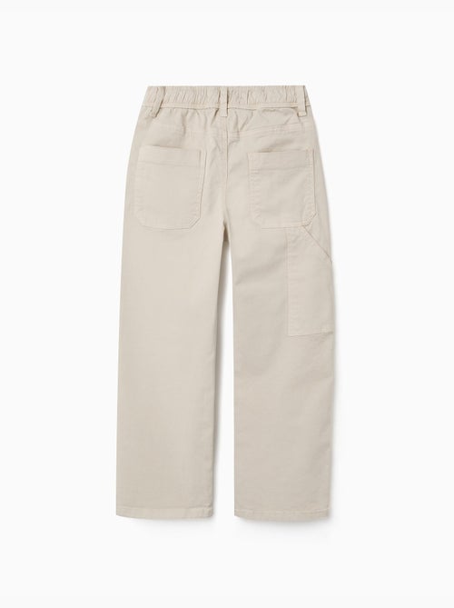 Pantalon de charpentier en sergé avec taille élastiquée - Kiabi