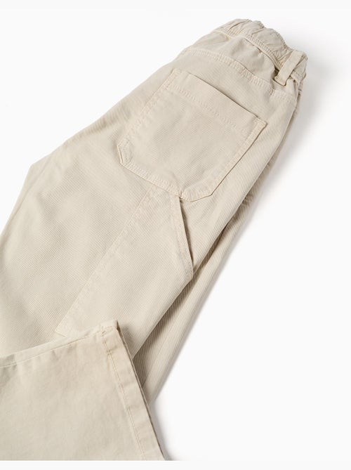 Pantalon de charpentier en sergé avec taille élastiquée - Kiabi