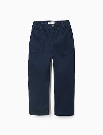 Pantalon de charpentier en sergé avec taille élastiquée