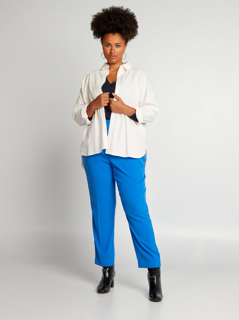Pantalon de costume coupe cigarette Bleu - Kiabi