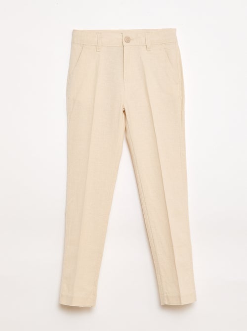 Pantalon de costume en lin mélangé - Kiabi
