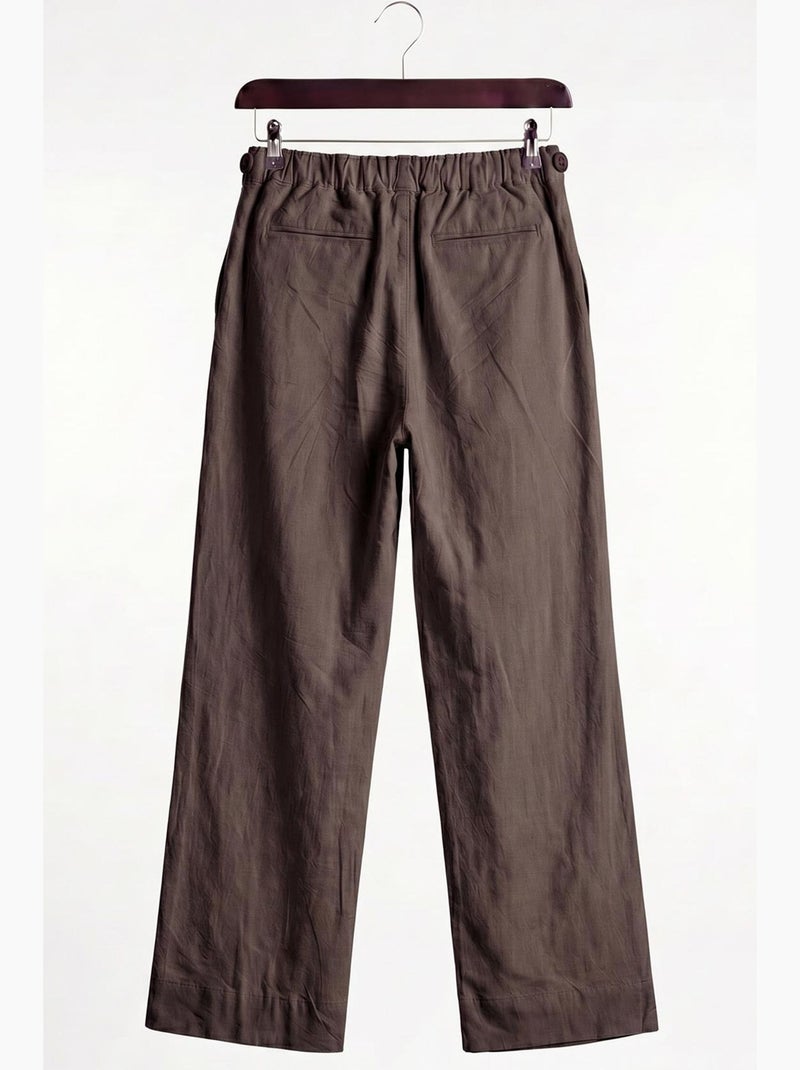 Pantalon de costume homme en coton, coupe droite giesto Marron foncé - Kiabi