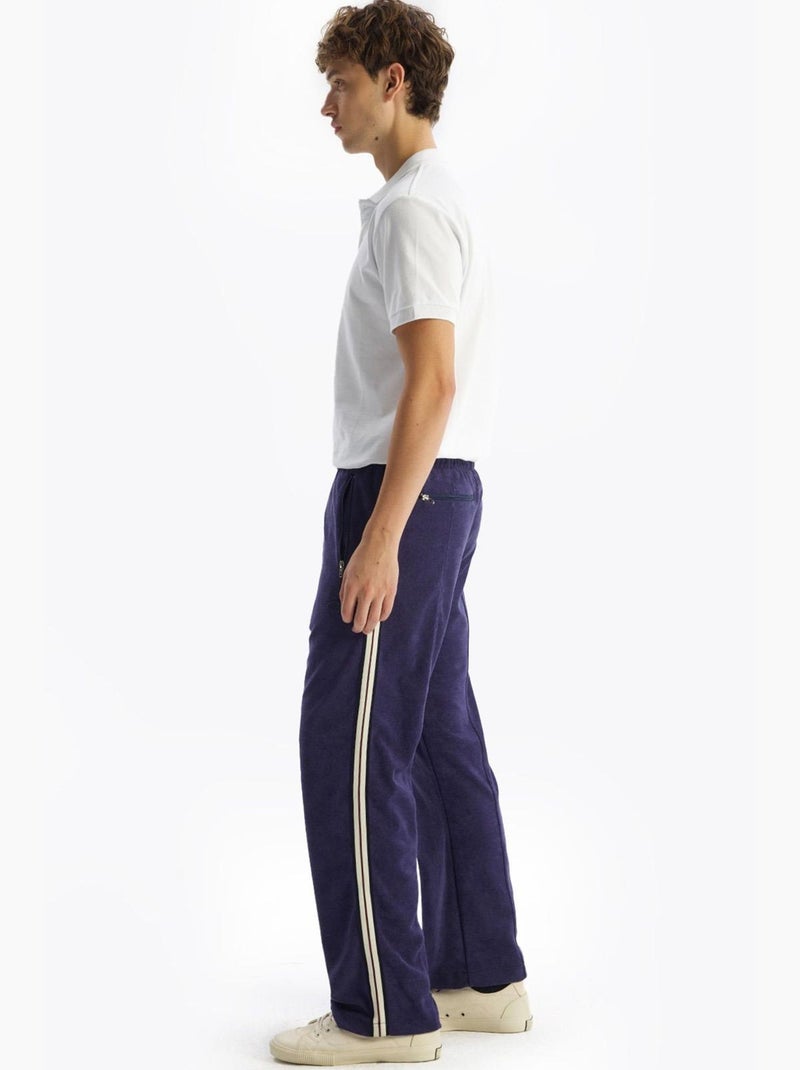 Pantalon de costume homme en maille, jambe droite giesto Bleu marine - Kiabi