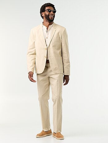 Pantalon de costume regular en lin mélangé