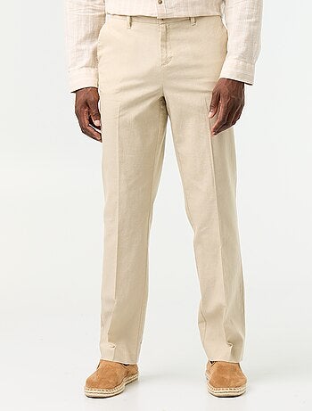 Pantalon de costume regular en lin mélangé