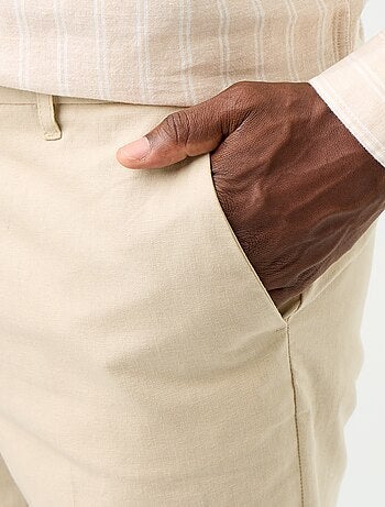 Pantalon de costume regular en lin mélangé