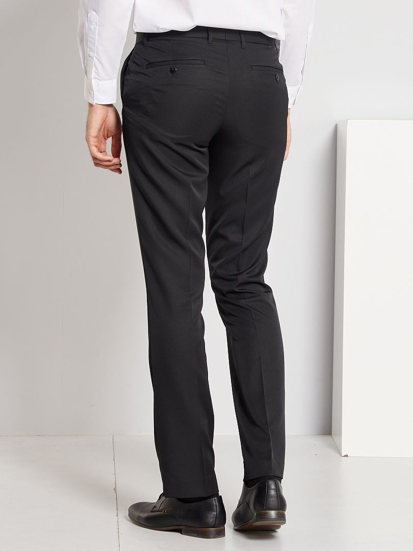 Pantalon de costume regular en twill noir - Kiabi