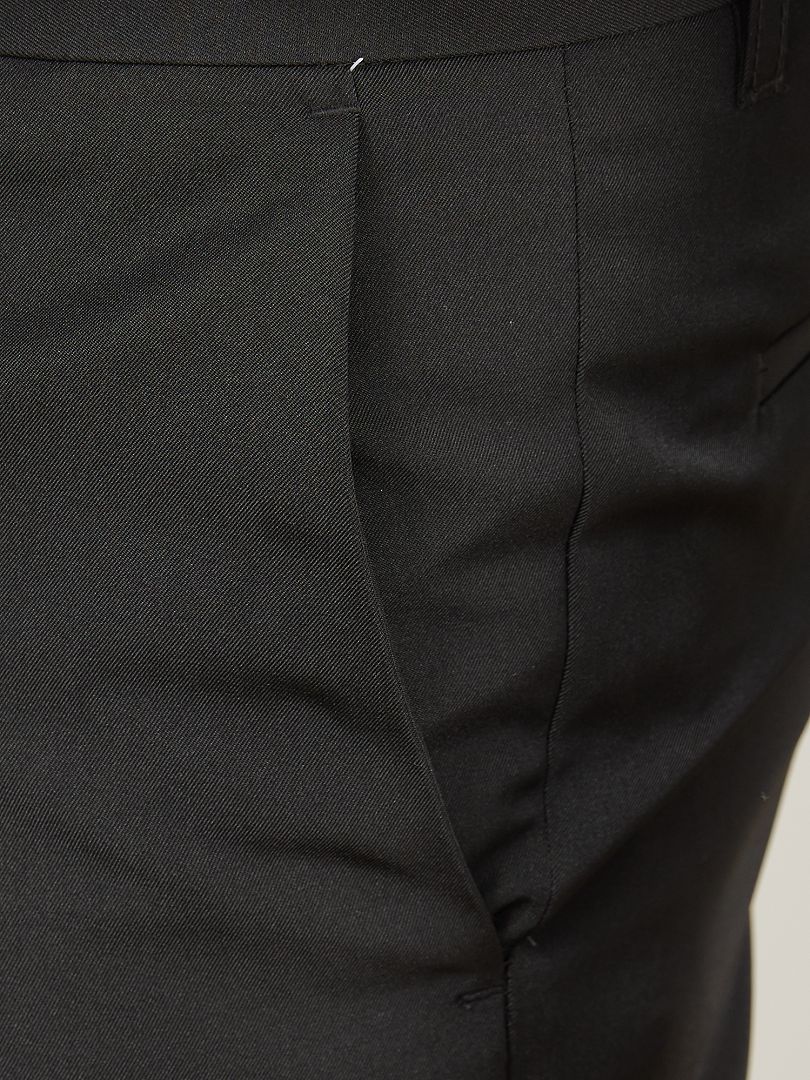 Pantalon de costume regular en twill noir - Kiabi