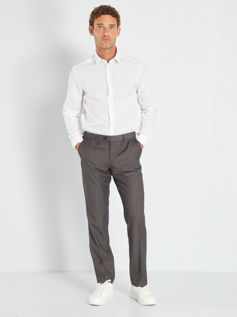 Pantalon de costume slim caviar gris - Kiabi
