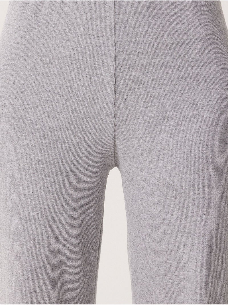Pantalon de détente en maille à jambe large et taille mi-haute istanbul Gris clair - Kiabi