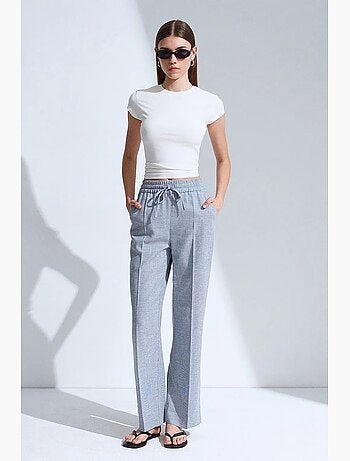 Pantalon de détente large en popeline dilvin