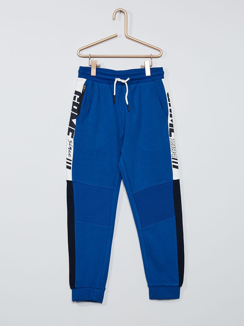 Pantalon de jogging à bandes bleu - Kiabi