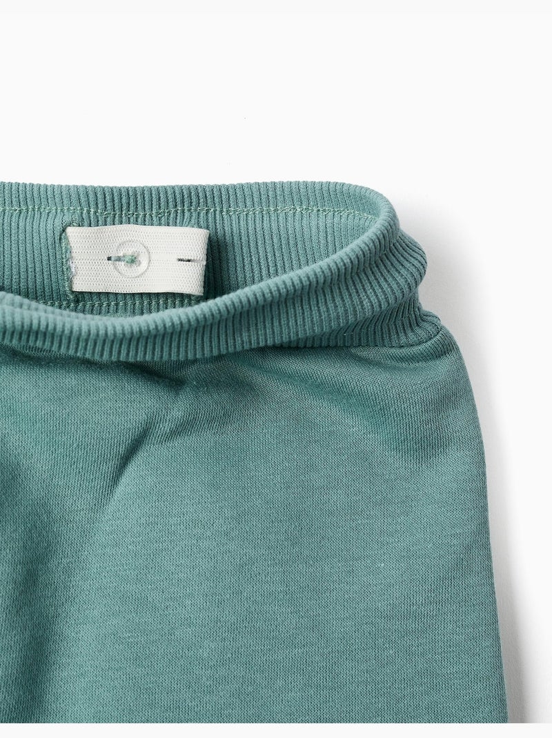 Pantalon de jogging ajusté en coton peigné avec imprimé Vert clair - Kiabi