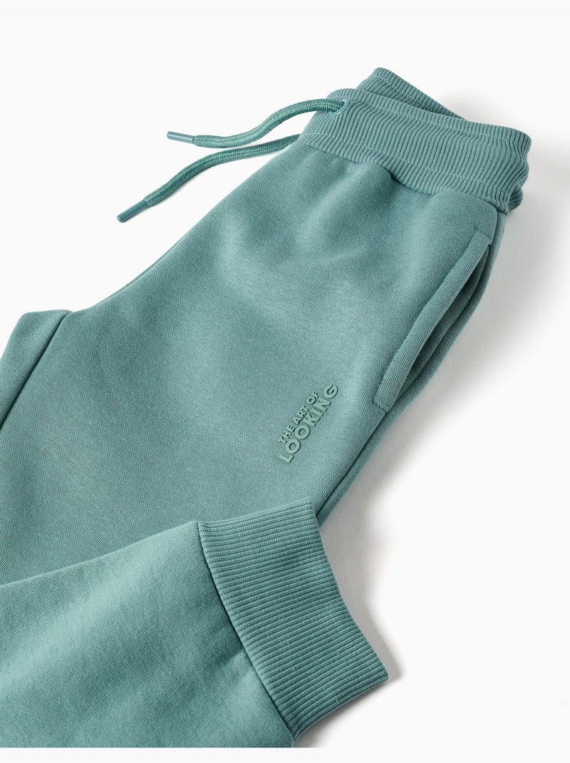 Pantalon de jogging ajusté en coton peigné avec imprimé Vert clair - Kiabi