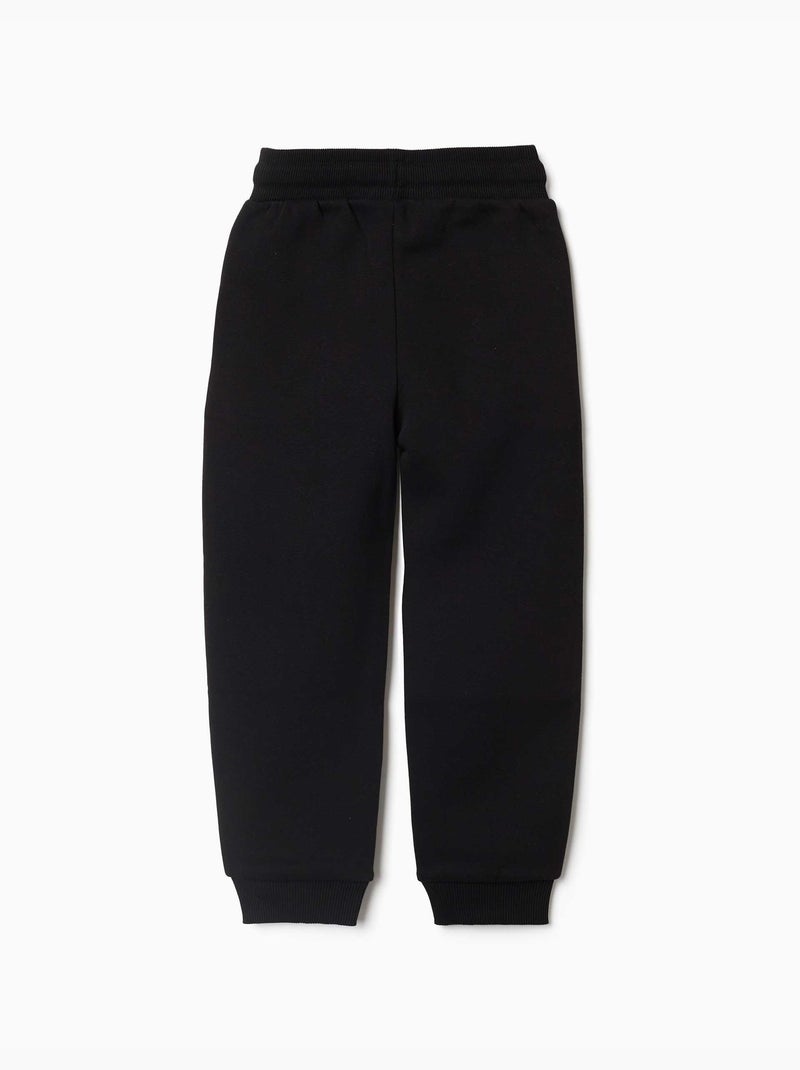 Pantalon de jogging ajusté en molleton avec cordon de serrage Noir Noir - Kiabi