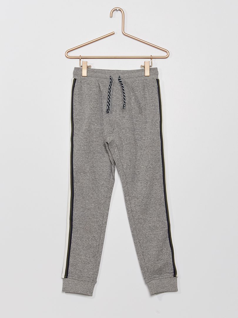Pantalon de jogging avec bandes contrastantes Gris - Kiabi