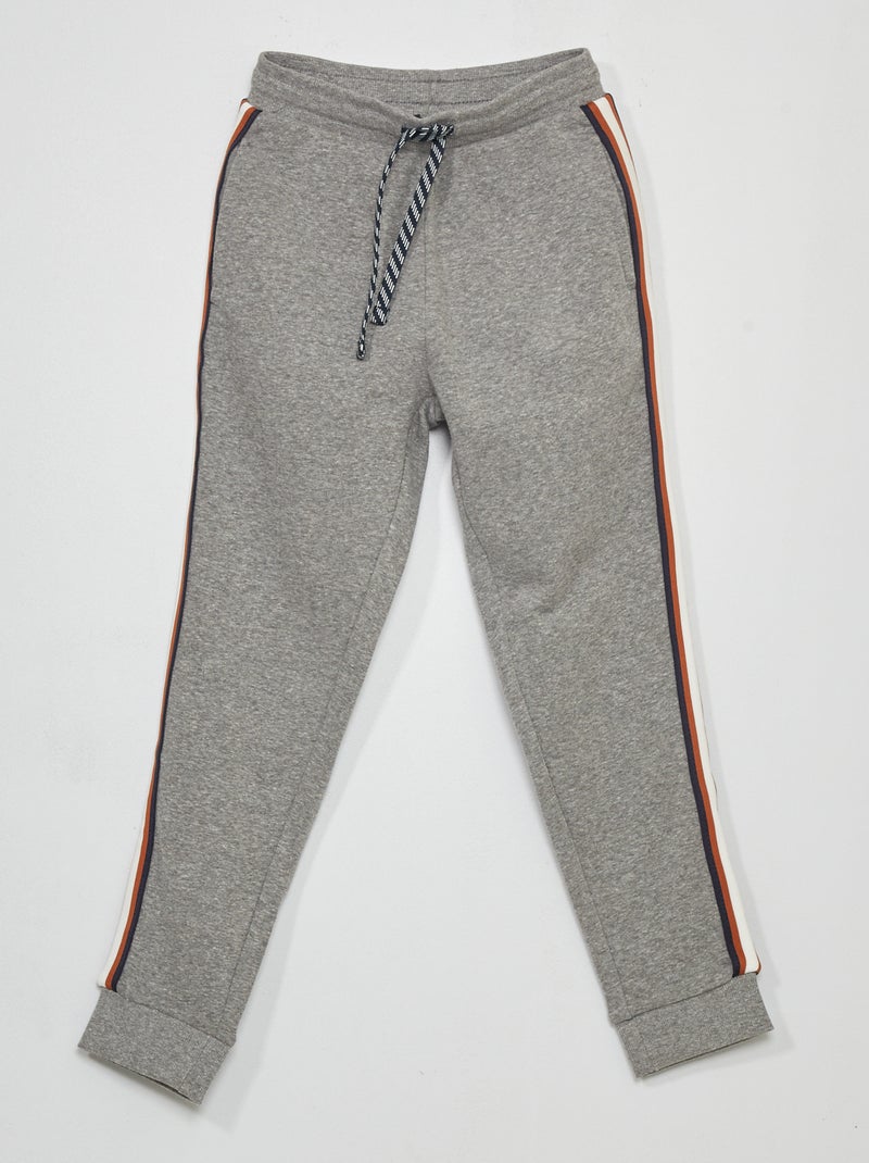 Pantalon de jogging avec bandes contrastantes Gris - Kiabi