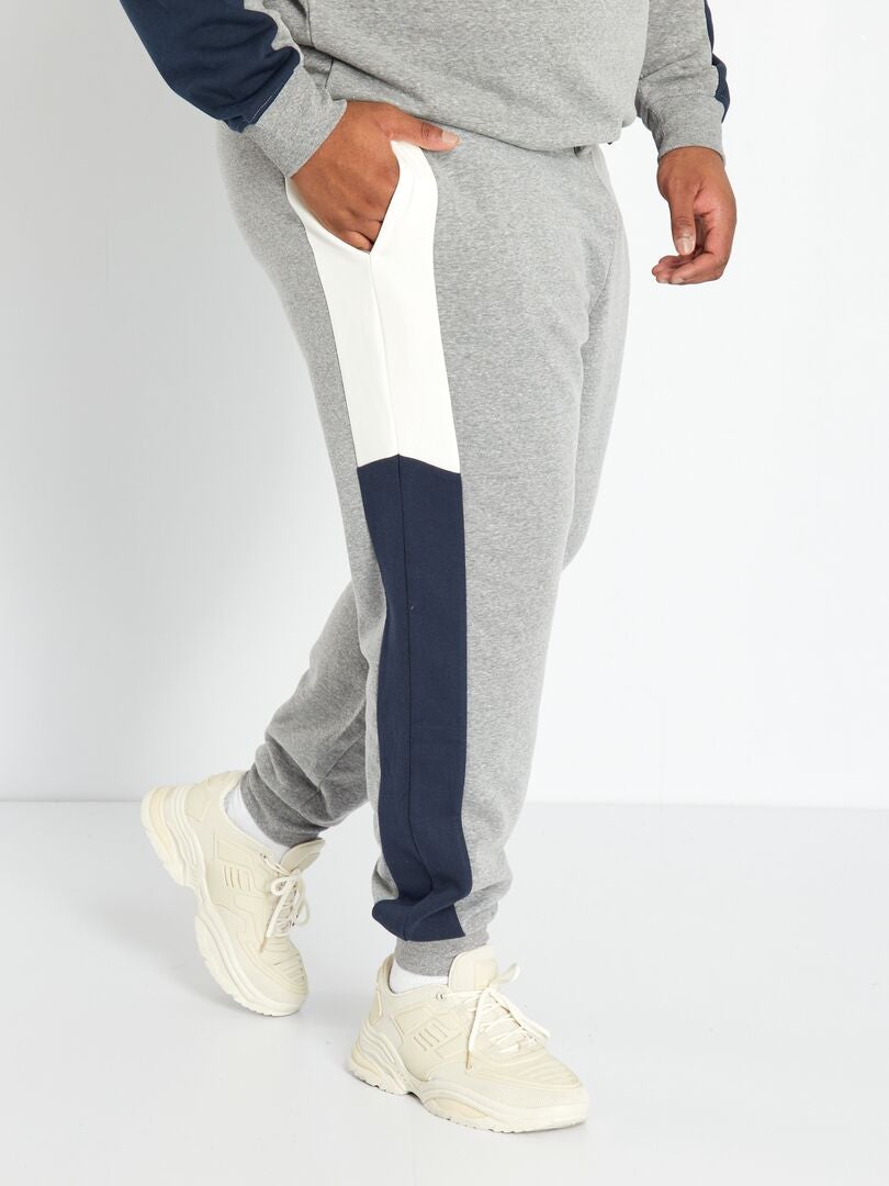 Pantalon de jogging avec bandes contrastantes Gris - Kiabi