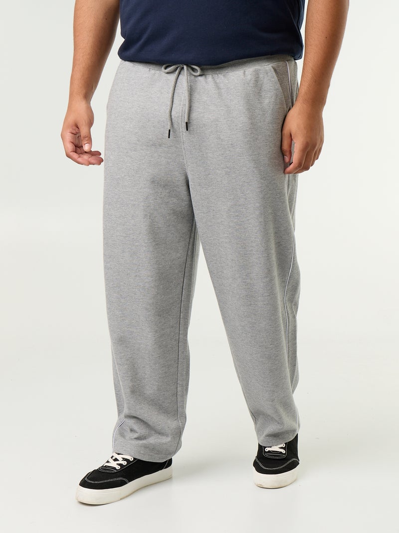 Pantalon de jogging avec liserés contrastés Gris - Kiabi