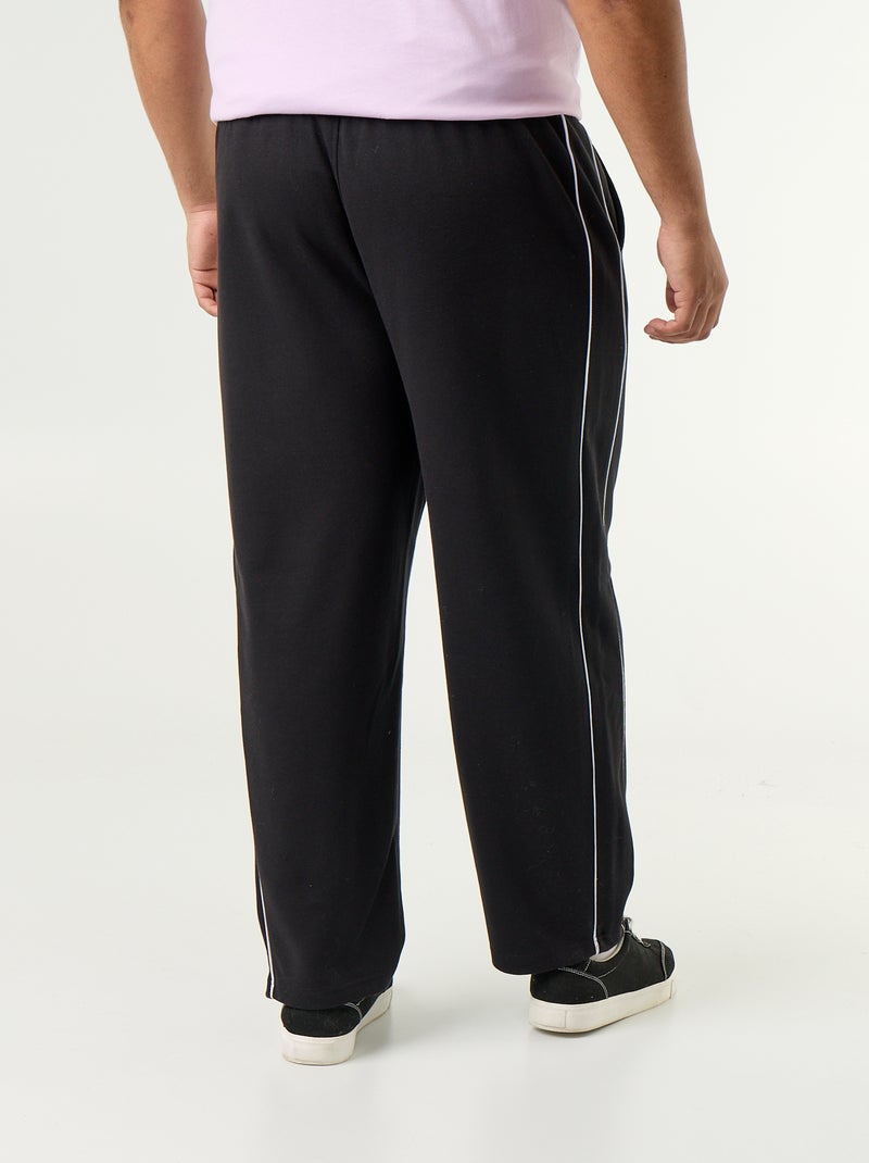 Pantalon de jogging avec liserés contrastés Noir - Kiabi