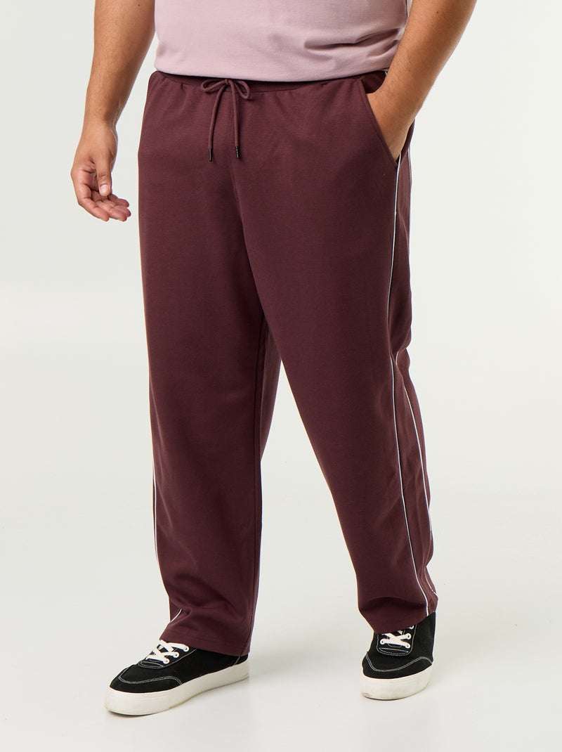 Pantalon de jogging avec liserés contrastés Violet - Kiabi